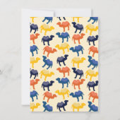 Orange Cartoon Camel Bactrian 2 Humps Custom Einladung (Rückseite)