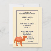 Orange Cartoon Camel Bactrian 2 Humps Custom Einladung (Vorderseite)