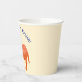 Orange Cartoon Camel Birthday Party Personalisiert Pappbecher (Links)