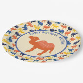 Orange Cartoon Camel Birthday Party Personalisiert Pappteller (Schrägansicht)