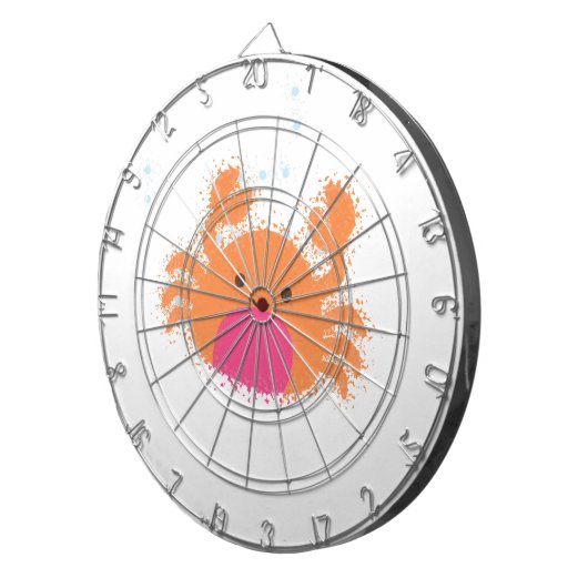 Orange Cartoon Crab Dartscheibe (Vorderseite rechts)