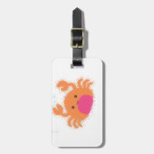 Orange Cartoon Crab Gepäckanhänger (Vorderseite vertikal)