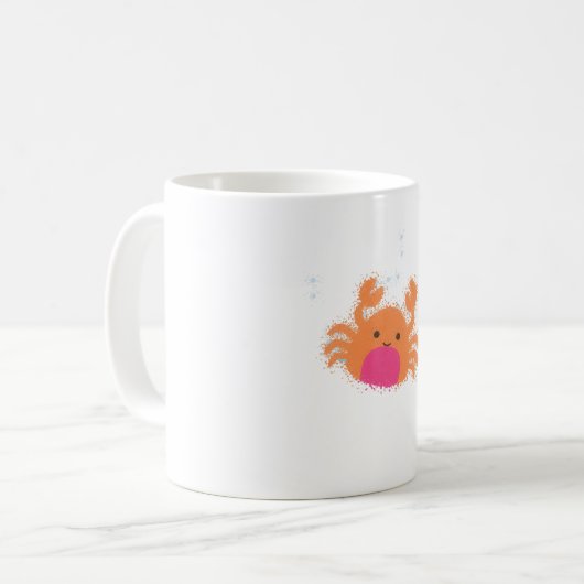 Orange Cartoon Crab Kaffeetasse (Vorderseite Links)