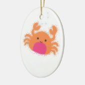 Orange Cartoon Crab Keramikornament (Links)