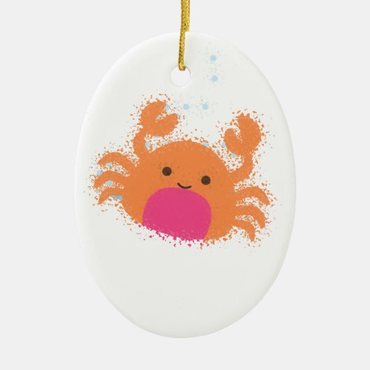 Orange Cartoon Crab Keramikornament (Vorne)