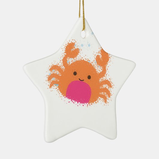Orange Cartoon Crab Keramikornament (Rechts)