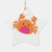 Orange Cartoon Crab Keramikornament (Vorne)