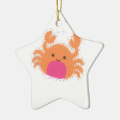 Orange Cartoon Crab Keramikornament (Links)