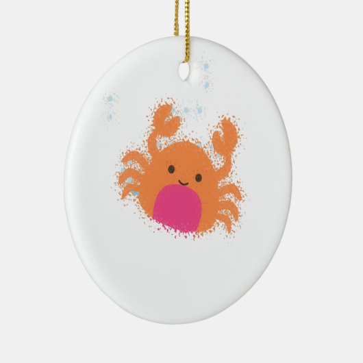 Orange Cartoon Crab Keramikornament (Rechts)
