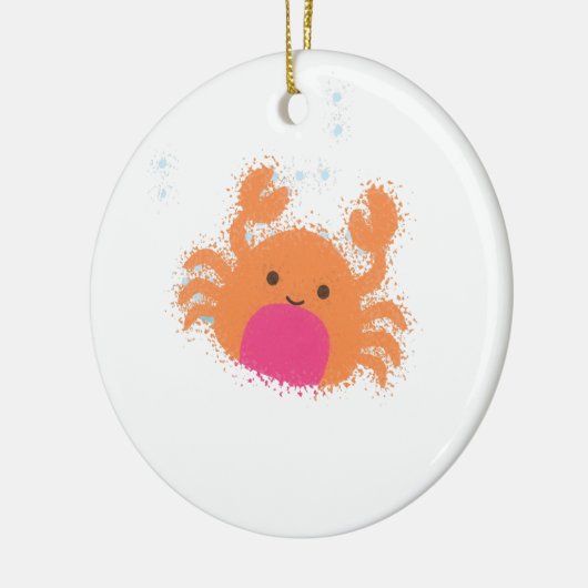 Orange Cartoon Crab Keramikornament (Links)
