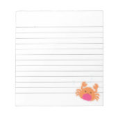 Orange Cartoon Crab Lined Notizblock (Vorderseite)