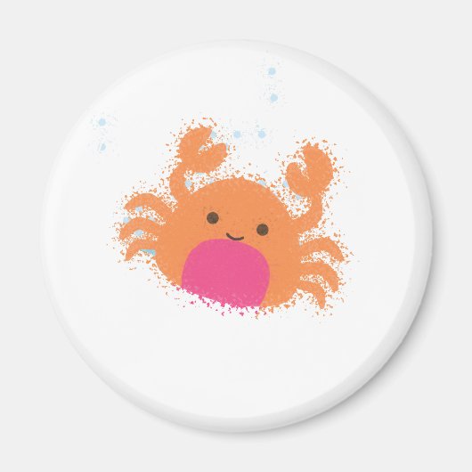 Orange Cartoon Crab Magnet (Vorne)