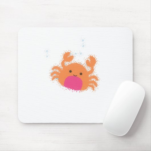Orange Cartoon Crab Mousepad (Mit Mouse)