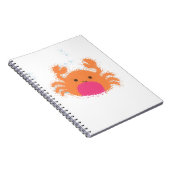 Orange Cartoon Crab Notizblock (Rechte Seite)