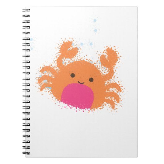 Orange Cartoon Crab Notizblock (Vorderseite)