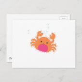Orange Cartoon Crab Postkarte (Vorne/Hinten)