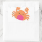 Orange Cartoon Crab Rechteckiger Aufkleber (Tasche)