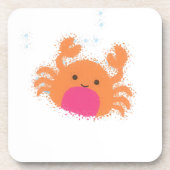 Orange Cartoon Crab Untersetzer (Vorderseite)