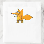 Orange Cartoon Fox Rechteckiger Aufkleber (Tasche)