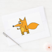 Orange Cartoon Fox Rechteckiger Aufkleber (Umschlag)