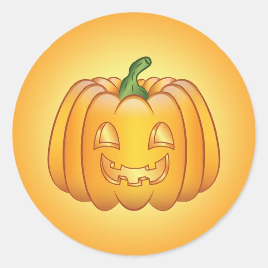 Orange Cartoon Halloween Pumpkin Runder Aufkleber (Vorderseite)