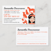 Orange Cartoon Haustier Ernennung Visitenkarte (Vorne/Hinten)