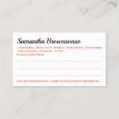 Orange Cartoon Haustier Ernennung Visitenkarte (Rückseite)