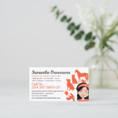 Orange Cartoon Haustier Ernennung Visitenkarte (Stehend Vorderseite)