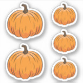 Orange Cartoon Pumpkin Illustration Aufkleber (Vorderseite)