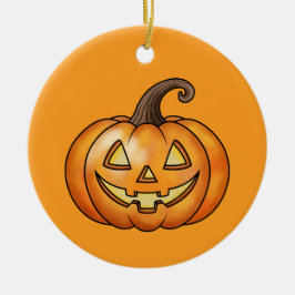 Orange Cartoon Pumpkin mit benutzerdefiniertem Tex Keramik Ornament