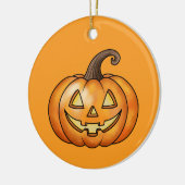Orange Cartoon Pumpkin mit benutzerdefiniertem Tex Keramik Ornament (Links)