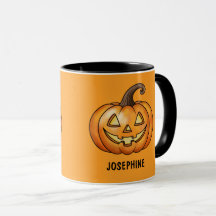 Orange Cartoon Pumpkin mit Individuelle Name Hallo
