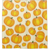 Orange Cartoon Pumpkin Pattern Duschvorhang (Vorderseite)