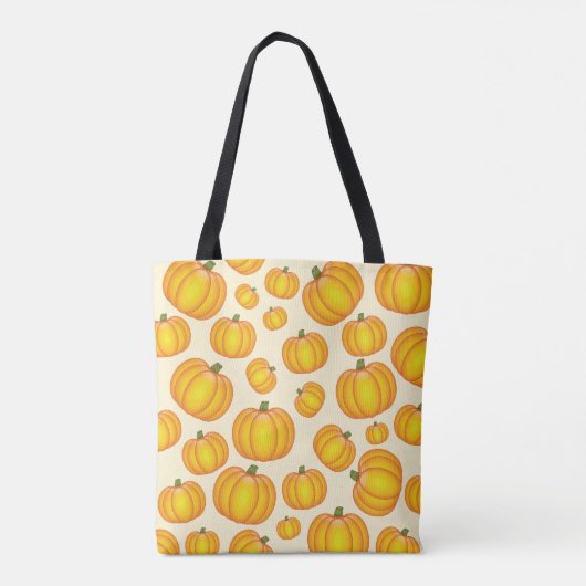 Orange Cartoon Pumpkin Pattern Tasche (Rückseite)