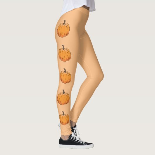 Orange Cartoon Pumpkins Leggings (Rechts)
