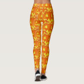 Orange Carved Pumpkins Halloween Pattern Leggings (Rückseite)