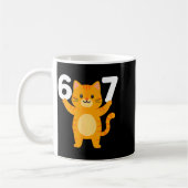 Orange Cat 67 Meme Six Seven Funny Cat Lover  Kaffeetasse (Links)