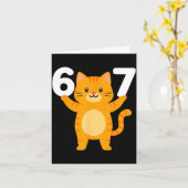 Orange Cat 67 Meme Six Seven Funny Cat Lover  Karte (Gelbe Blume)