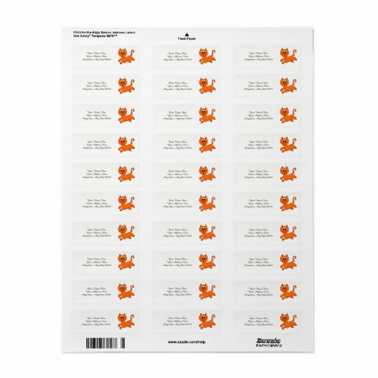 Orange Cat Address Labels (Vorne)