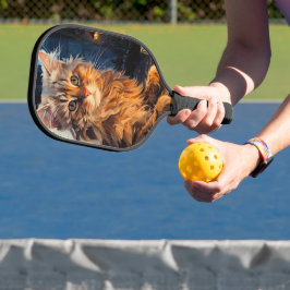 Orange Cat and Cafe Terrace at Night inspired by V Pickleball Schläger