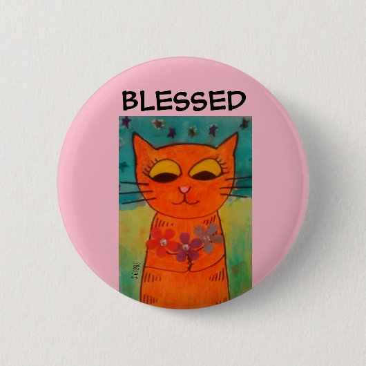 ORANGE CAT ART BLESSEED BUTTON (Vorderseite)