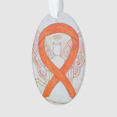 Orange Cat Awareness Ribbon Angel Ornament (Vorderseite)