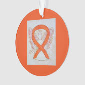 Orange Cat Awareness Ribbon Angel Ornamente (Vorderseite)