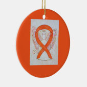 Orange Cat Awareness Ribbon Angel Ornamente (Rechts)