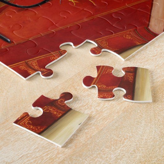 Orange Cat, Book, Biene und Orchideen Puzzle (Seite)