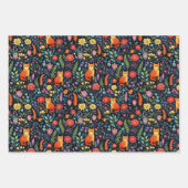 Orange Cat Botanical Geschenkpapier Set (Vorderseite 3)