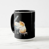 Orange Cat Classic Jazz Piano Keyboard Player Tasse (Vorderseite Links)