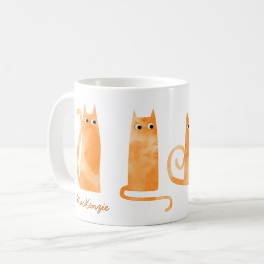 Orange Cat Coffee Tasse (Vorderseite Links)