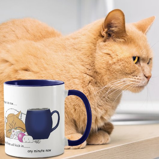 Orange Cat Coffee Tasse Blue