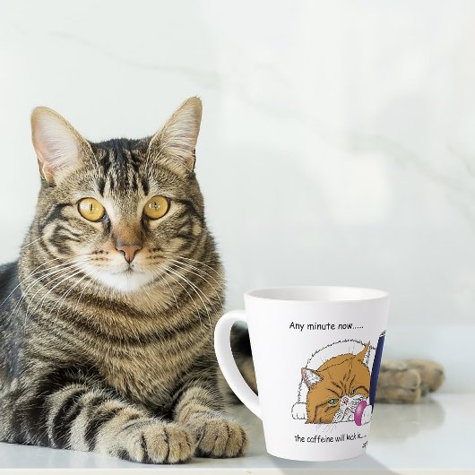 Orange Cat Coffee Tasse Blue